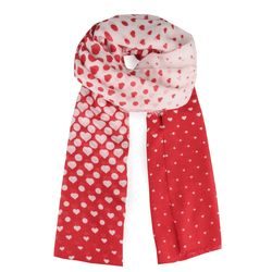 Dámský obdélníkový šátek Hearts Degrade Print AW0AW05213 TOMMY HILFIGER, DÁMSKÝ OBDÉLNÍKOVÝ ŠÁTEK HEARTS DEGRADE PRINT AW0AW05213 - ŠÁTKY A ŠÁLY