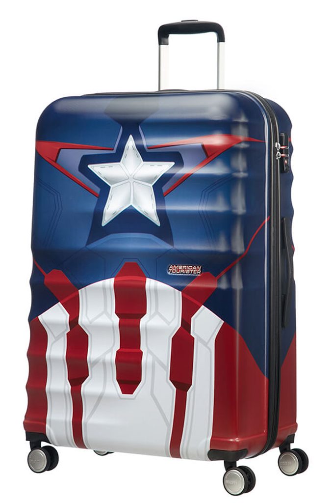 Obrázok American Tourister Cestovní kufr Wavebreaker Marvel Spinner 31C 96 l - Captain America Close-Up